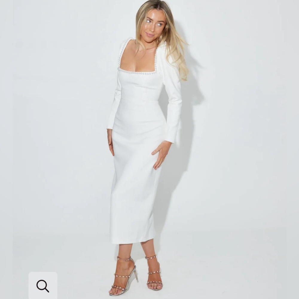The Ultimate Muse Midi Pearl Dress | White | Odd Muse | Size S